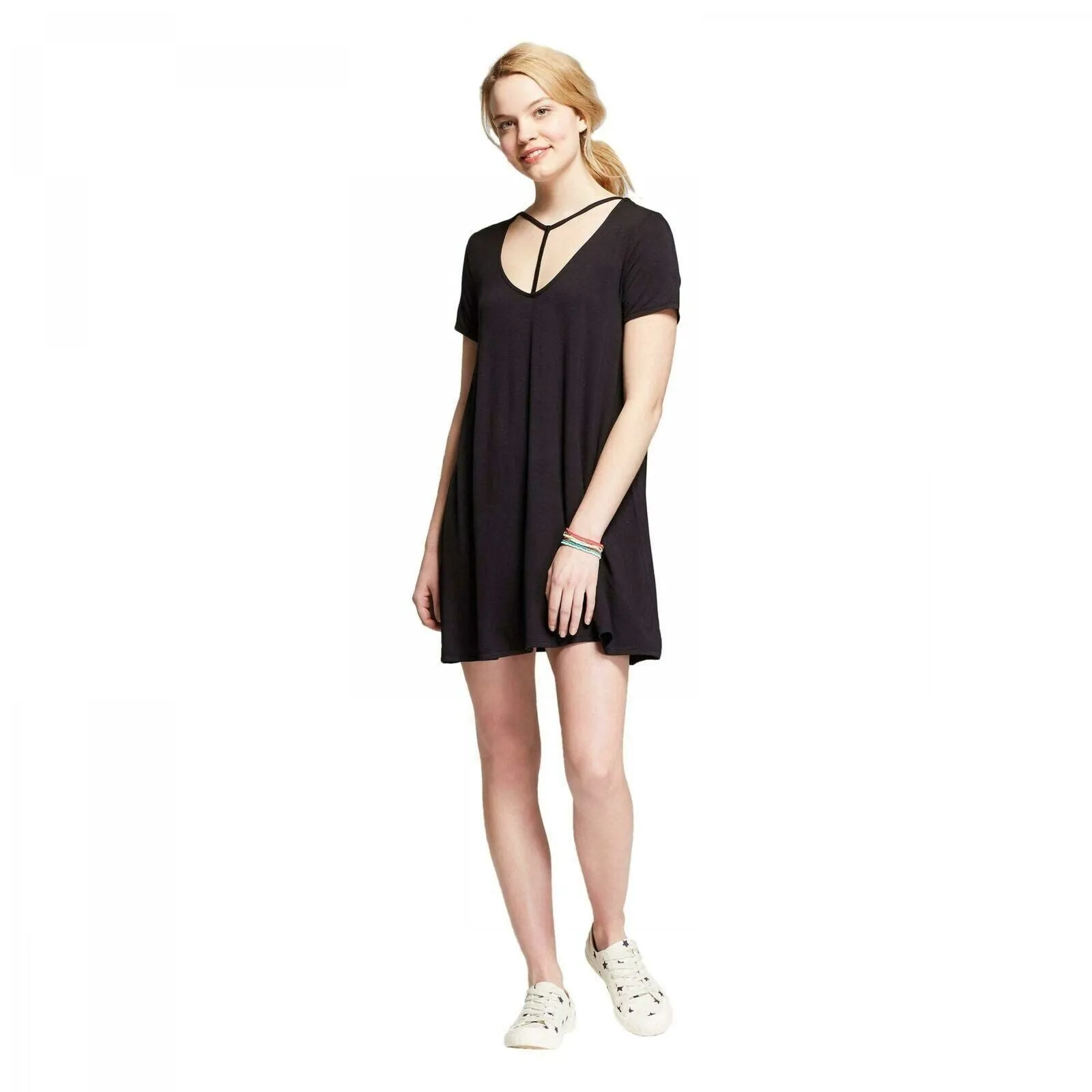 Mossimo Women's T-Shirt Dress with Neck Detail