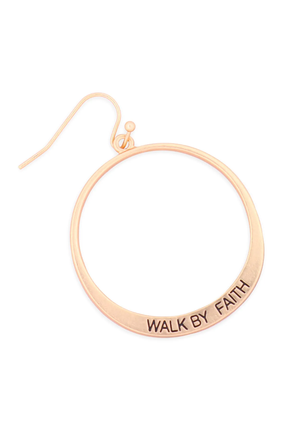 MYE1412MGFT - "WALK BY FAITH" PINCHED HOOP DROP EARRINGS