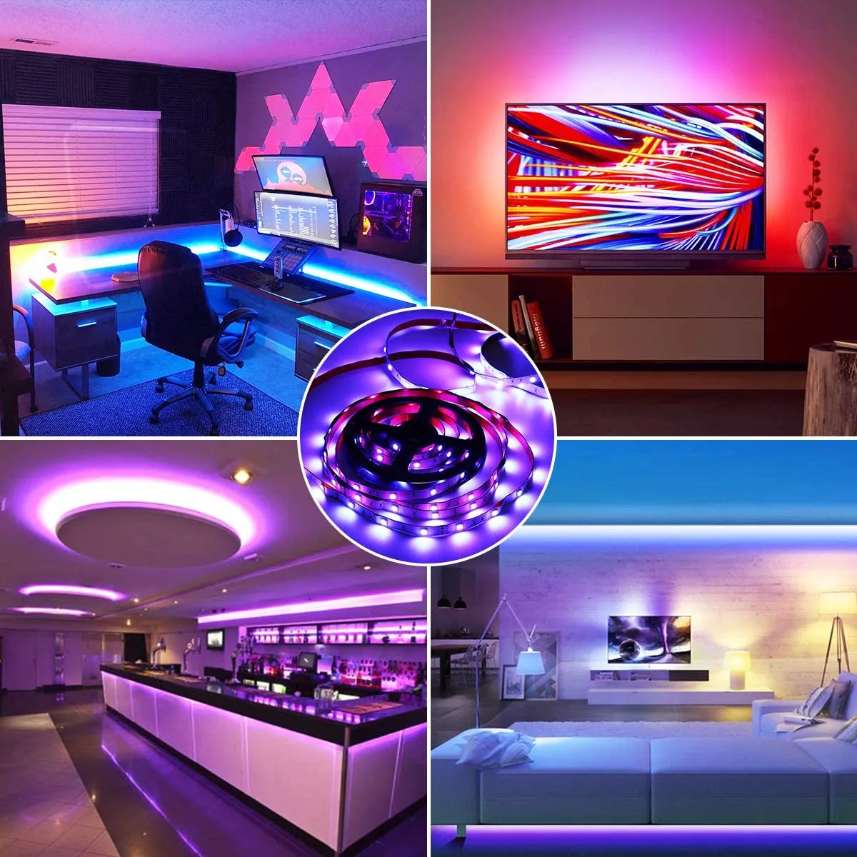 New in box! 16.4 Ft LED Strip Lights! Control the LED strip lights via APP, remote control and controller. Special music mode allows lights to go to beat of music or mic!