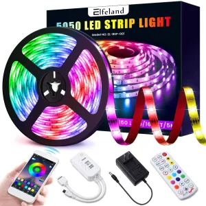 New in box! 16.4 Ft LED Strip Lights! Control the LED strip lights via APP, remote control and controller. Special music mode allows lights to go to beat of music or mic!