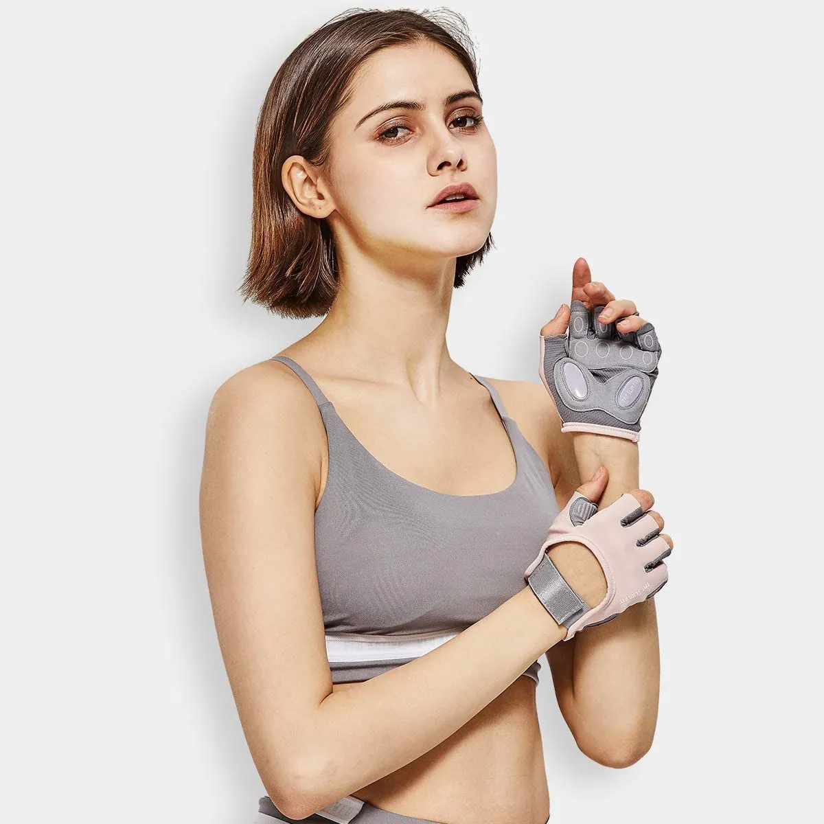 New Jaffick Workout Gloves for Women Fingerless Cycling Gloves Women's Gym Weight Lifting Gloves for Crossfit Exercise Fitness, Sz L!