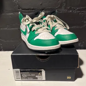 Nike Air Jordan 1 Mid Lucky Green White Sneakers DQ8424-301 Kids Size 13.5C