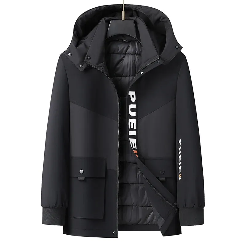 Obsidian Phoenix Luxury Hooded Snow Winter Parka - High-End Thick Warm Padded Men’s Outdoor Jacket in Sizes Up to 8XL