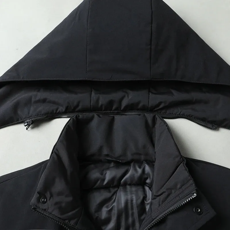 Obsidian Phoenix Luxury Hooded Snow Winter Parka - High-End Thick Warm Padded Men’s Outdoor Jacket in Sizes Up to 8XL