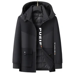 Obsidian Phoenix Luxury Hooded Snow Winter Parka - High-End Thick Warm Padded Men’s Outdoor Jacket in Sizes Up to 8XL