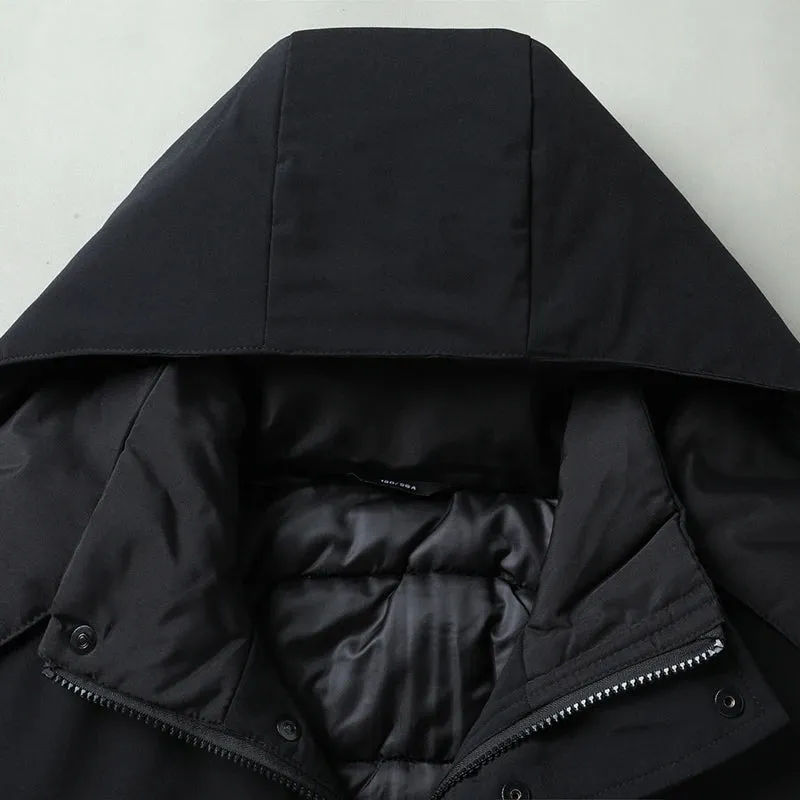 Obsidian Phoenix Luxury Hooded Snow Winter Parka - High-End Thick Warm Padded Men’s Outdoor Jacket in Sizes Up to 8XL