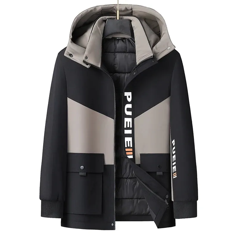 Obsidian Phoenix Luxury Hooded Snow Winter Parka - High-End Thick Warm Padded Men’s Outdoor Jacket in Sizes Up to 8XL