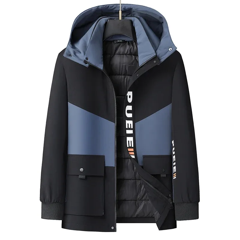 Obsidian Phoenix Luxury Hooded Snow Winter Parka - High-End Thick Warm Padded Men’s Outdoor Jacket in Sizes Up to 8XL