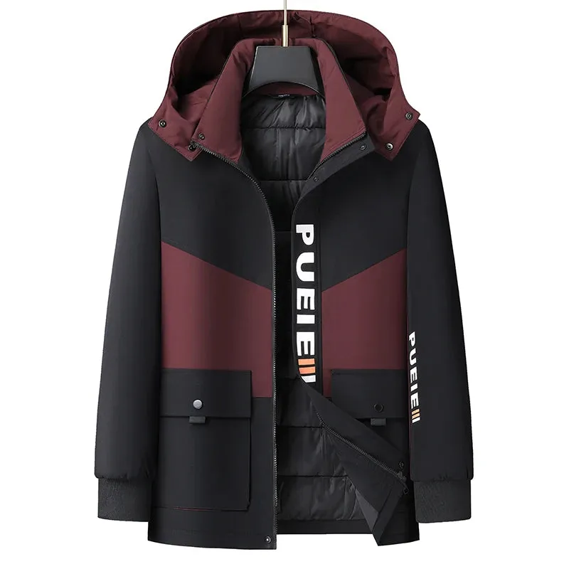 Obsidian Phoenix Luxury Hooded Snow Winter Parka - High-End Thick Warm Padded Men’s Outdoor Jacket in Sizes Up to 8XL