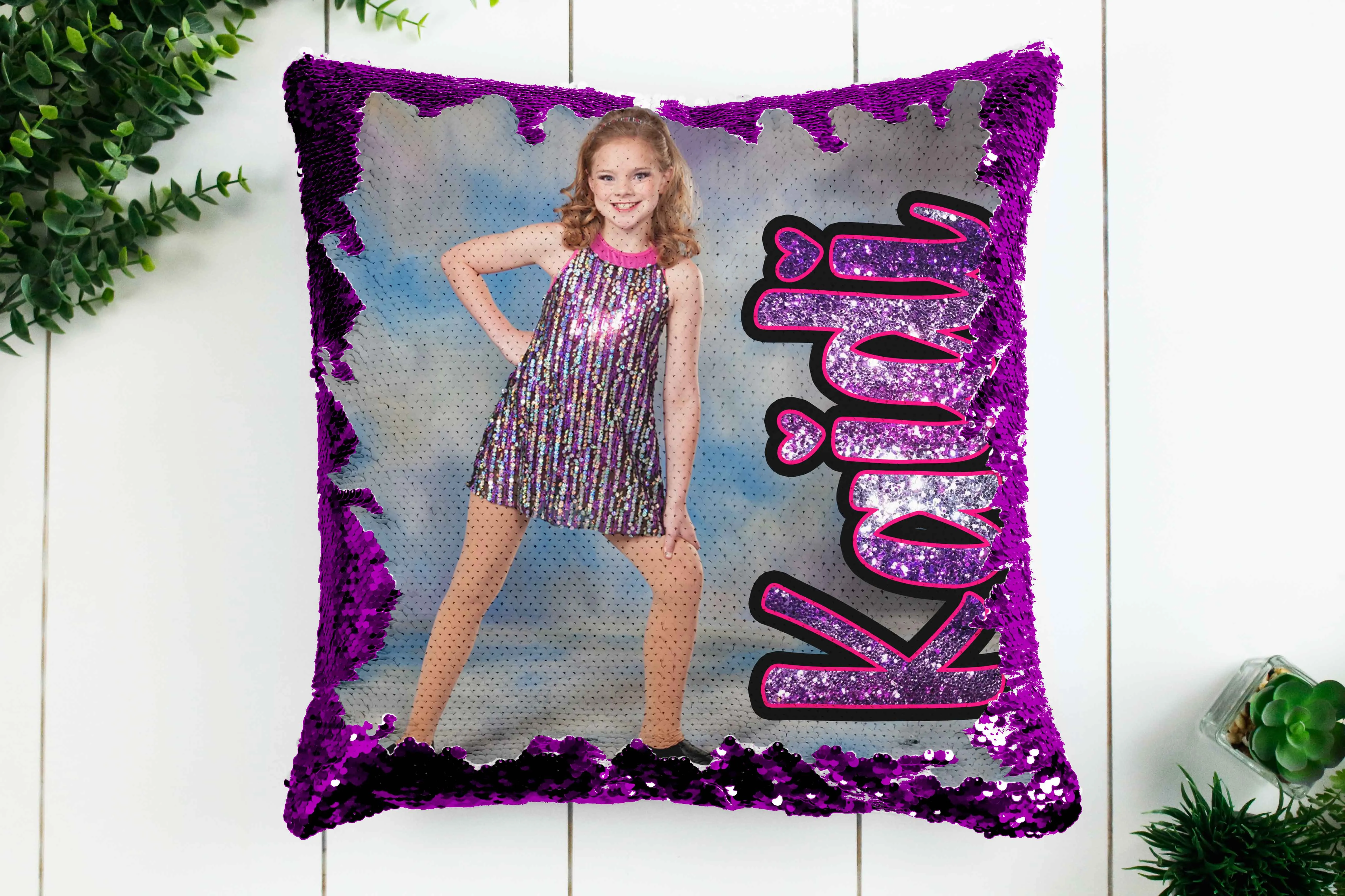 Personalized Flip Sequin Photo Pillow