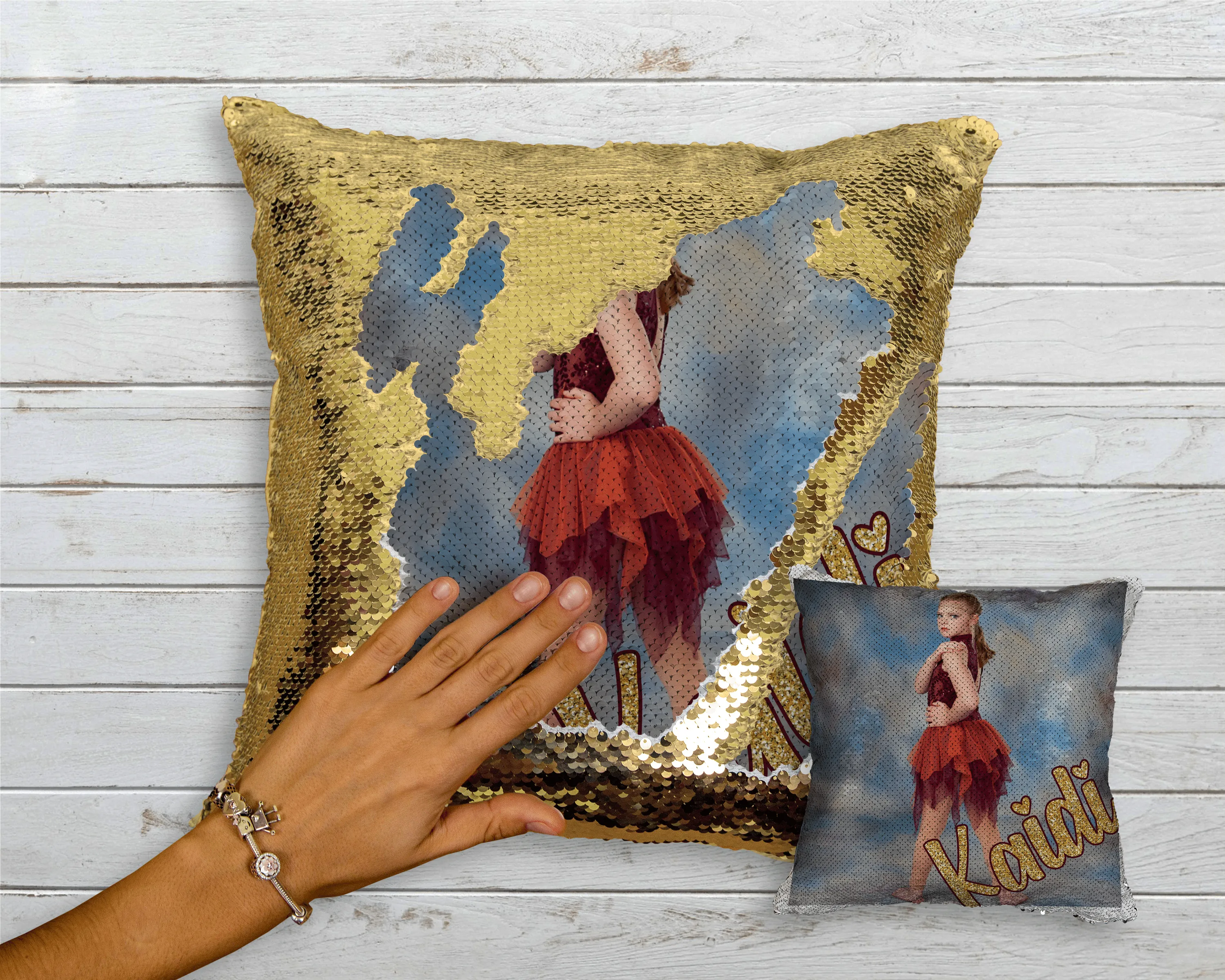 Personalized Flip Sequin Photo Pillow