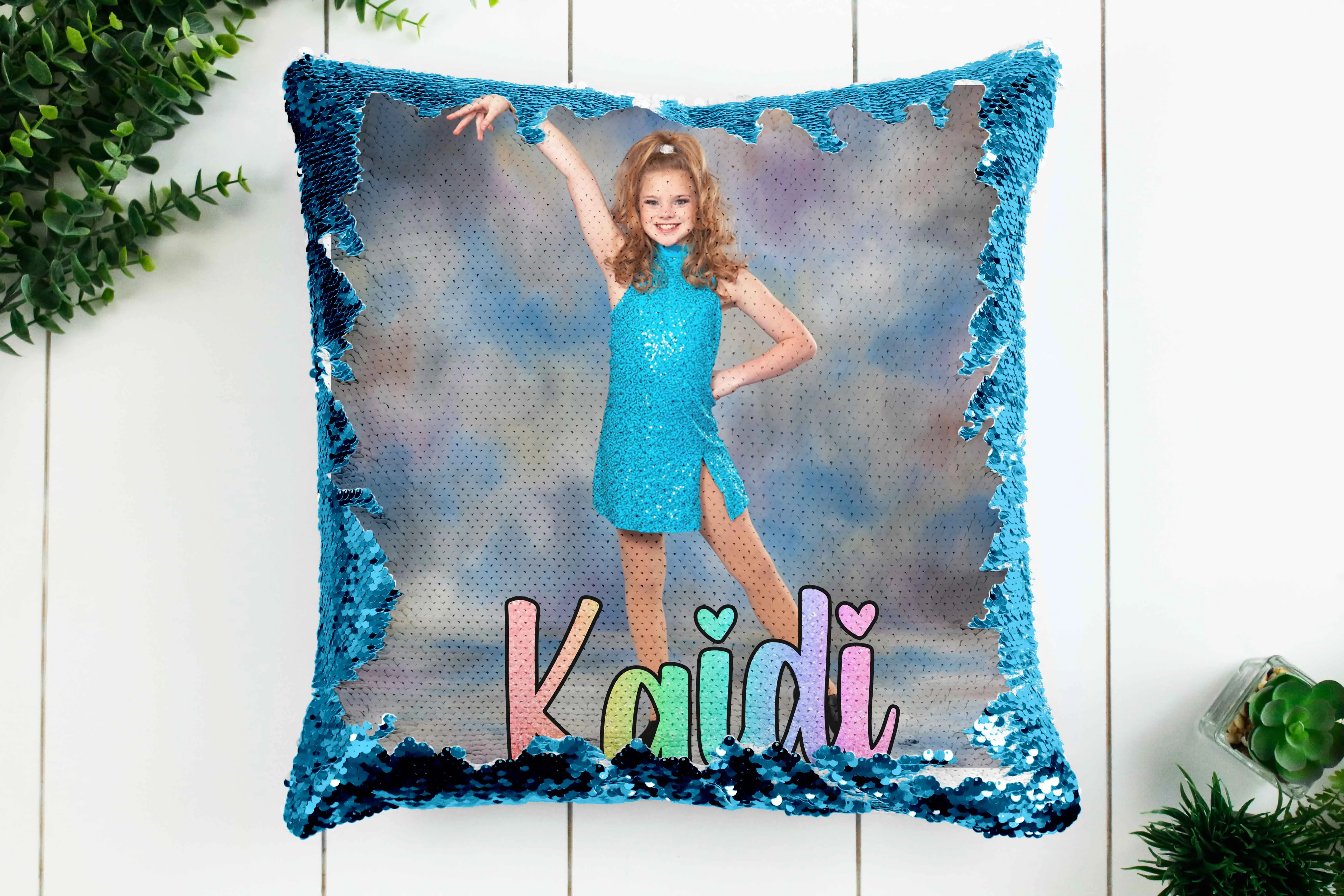 Personalized Flip Sequin Photo Pillow