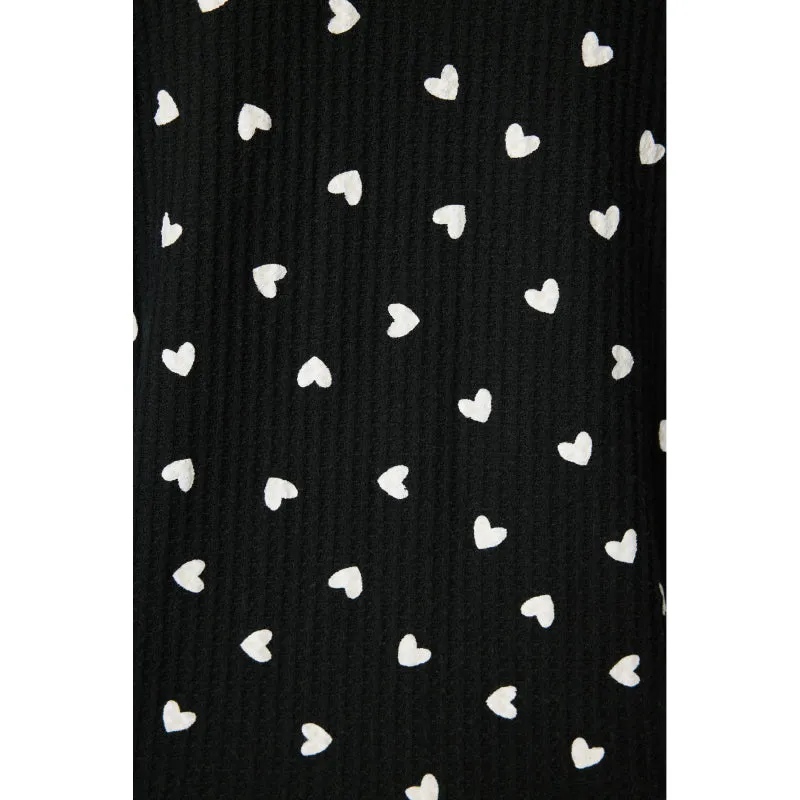 PJ Salvage Tiny Hearts Waffle Thermal Ski Jammie Set