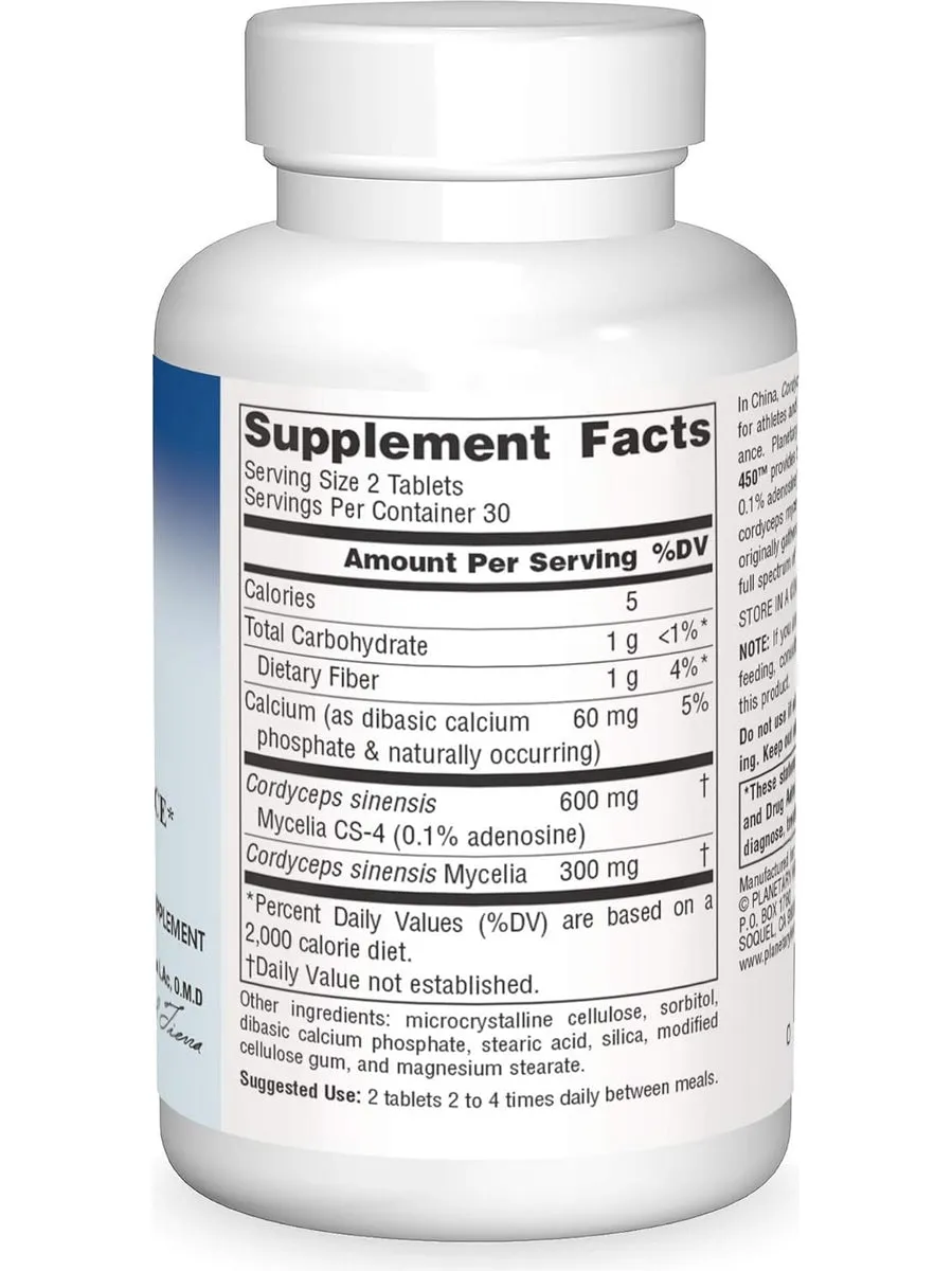 Planetary Herbals, Cordyceps 450™, Full Spectrum™, 60 Tablets
