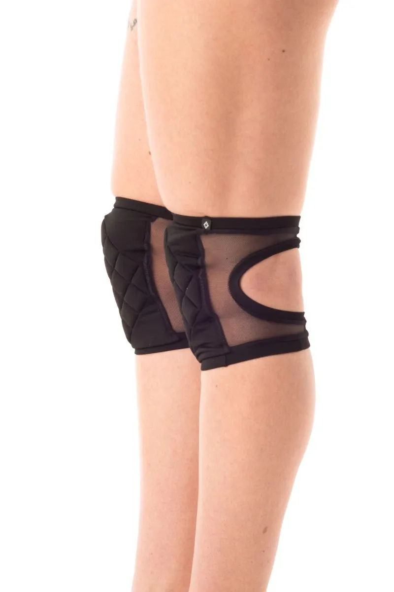 Poledancerka Mesh Kneepads - Black (with Pocket)