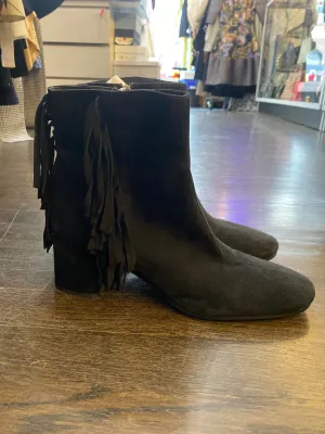 PRADA Black Suede Fringe Bootie
