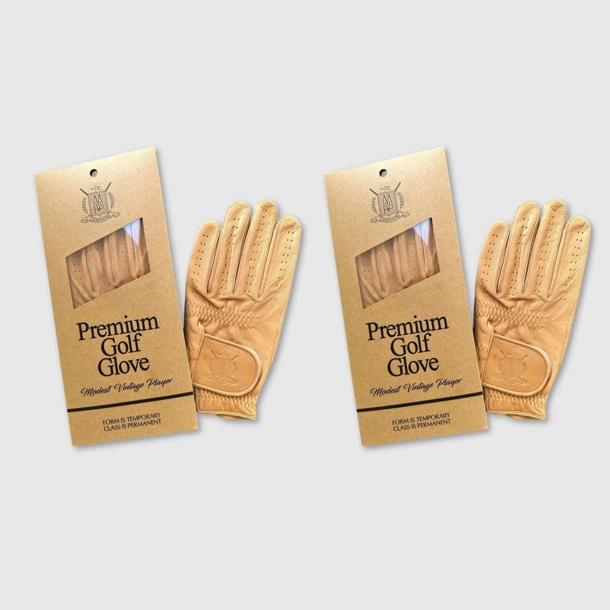 PRO Cabretta Leather Golf Gloves - Vintage Tan (2 Pack)