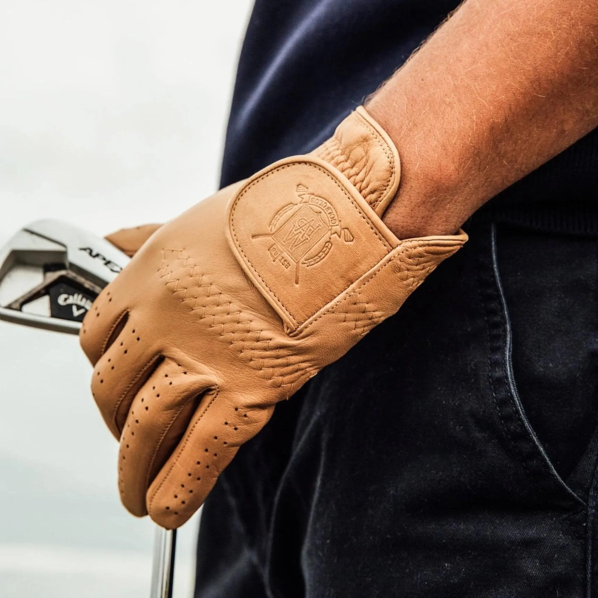 PRO Cream & Tan Cabretta Leather Golf Gloves (2 Pack)
