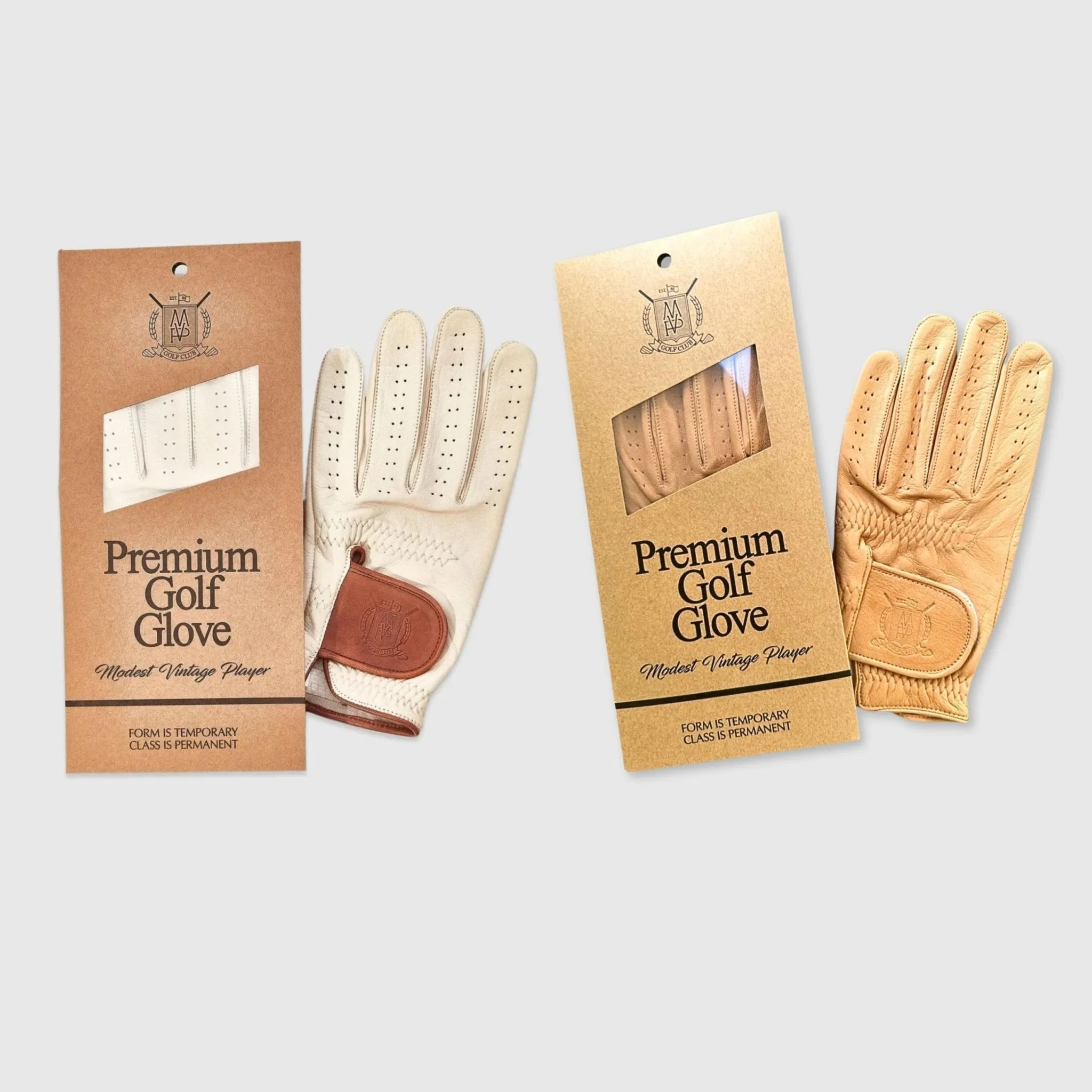 PRO Cream & Tan Cabretta Leather Golf Gloves (2 Pack)