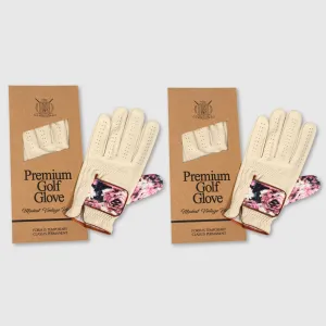 PRO Floral Cabretta Leather Golf Gloves (2 Pack)