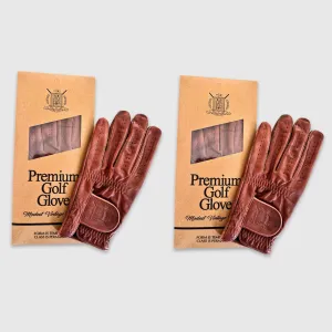 PRO Heritage Brown Cabretta Leather Golf Gloves (2 Pack)