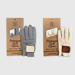 PRO Houndstooth Cabretta Leather Golf Gloves - Brown (2 Pack)