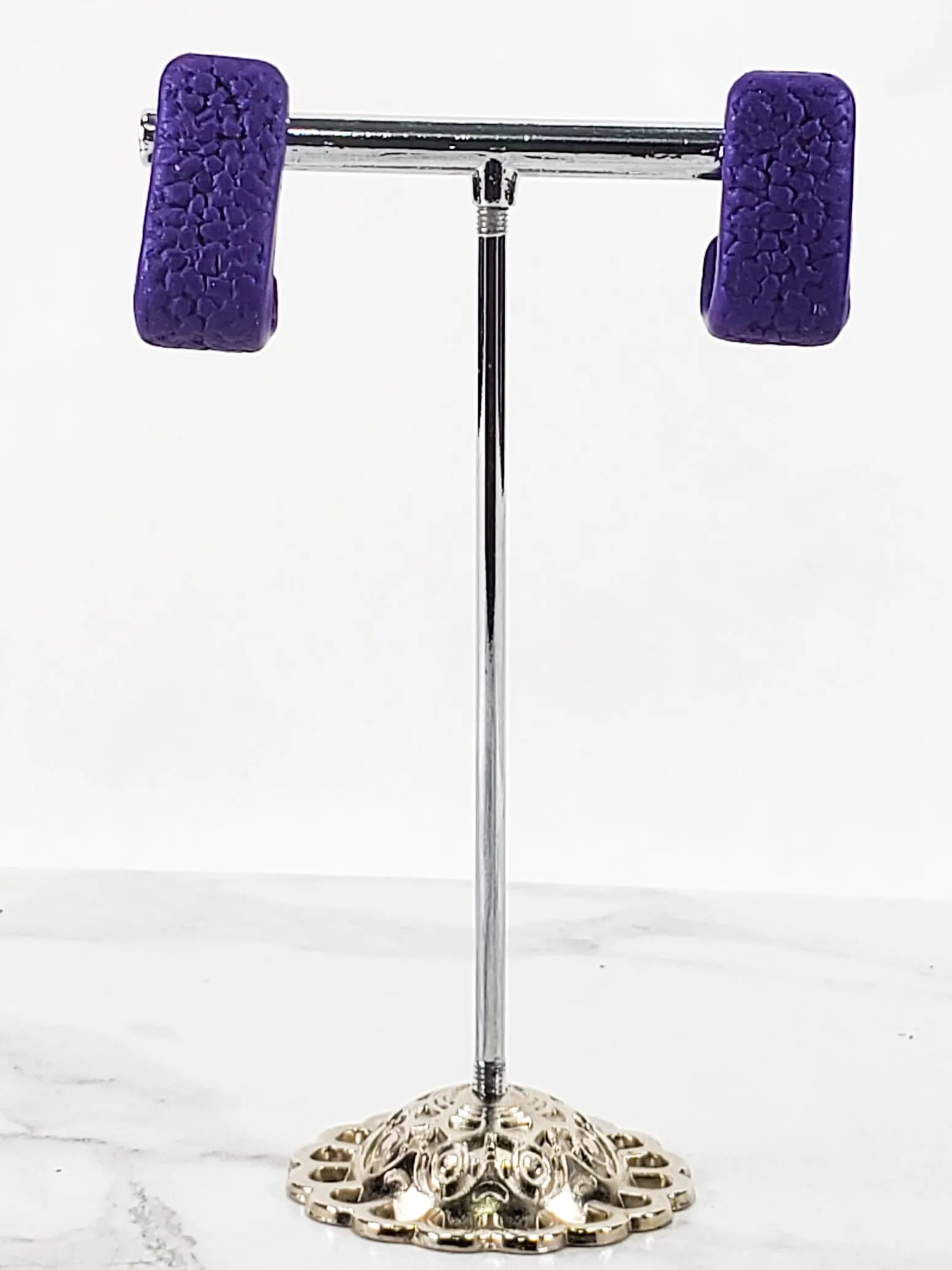 Purple Solid Color Huggie Earrings - Elegant and Simple Accessory