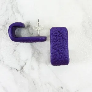 Purple Solid Color Huggie Earrings - Elegant and Simple Accessory