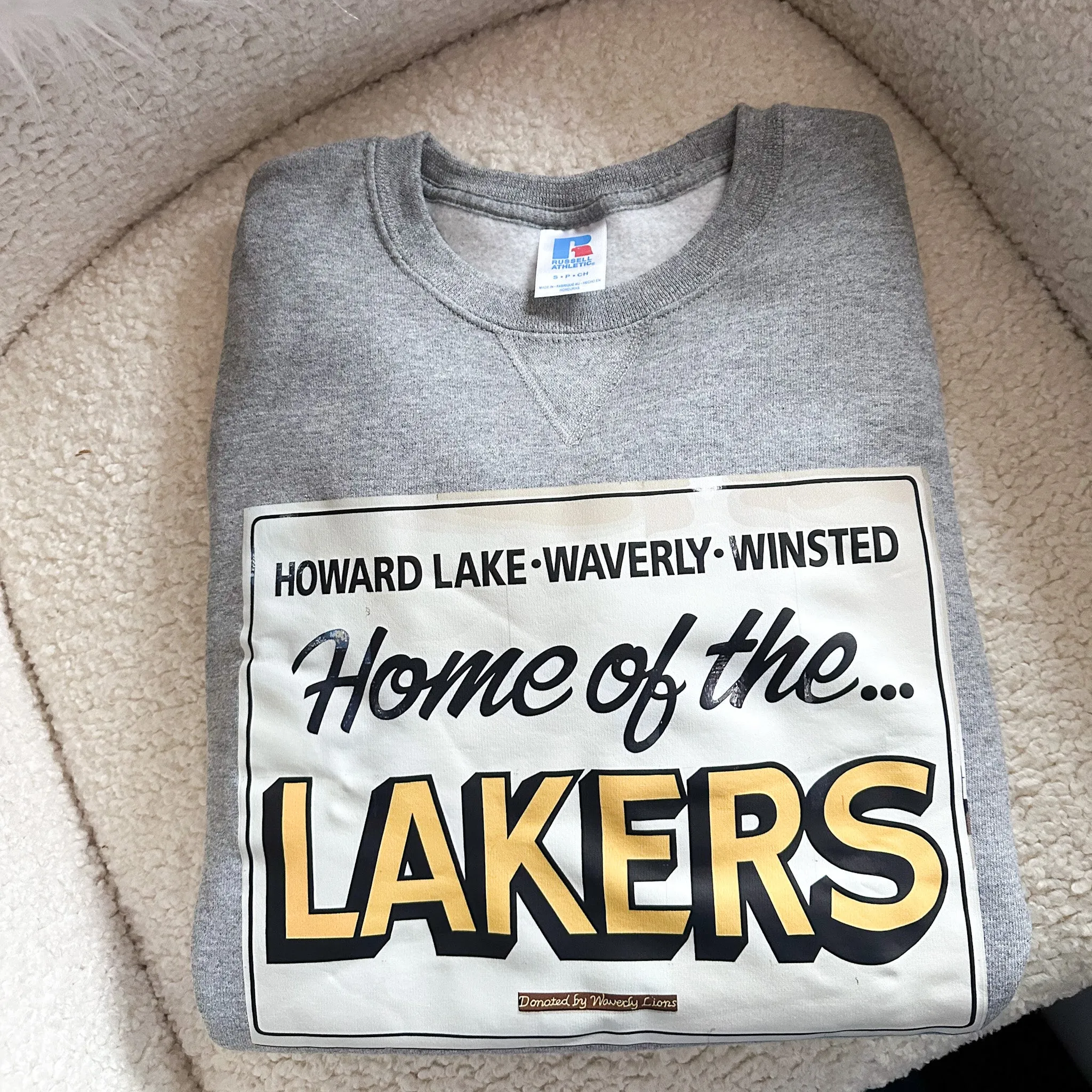 "HOME OF THE LAKERS" - Grey Crewneck