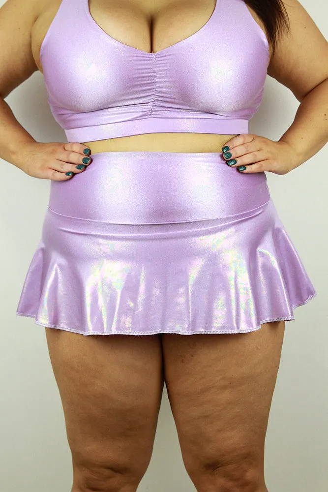 Rarr Mid Waisted Skort - Green Sparkle Plus Size
