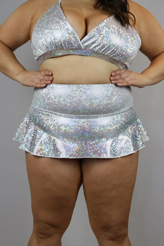 Rarr Mid Waisted Skort - Green Sparkle Plus Size