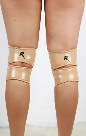 Rarr Vinyl Neoprene Grip Knee Pads - Nude