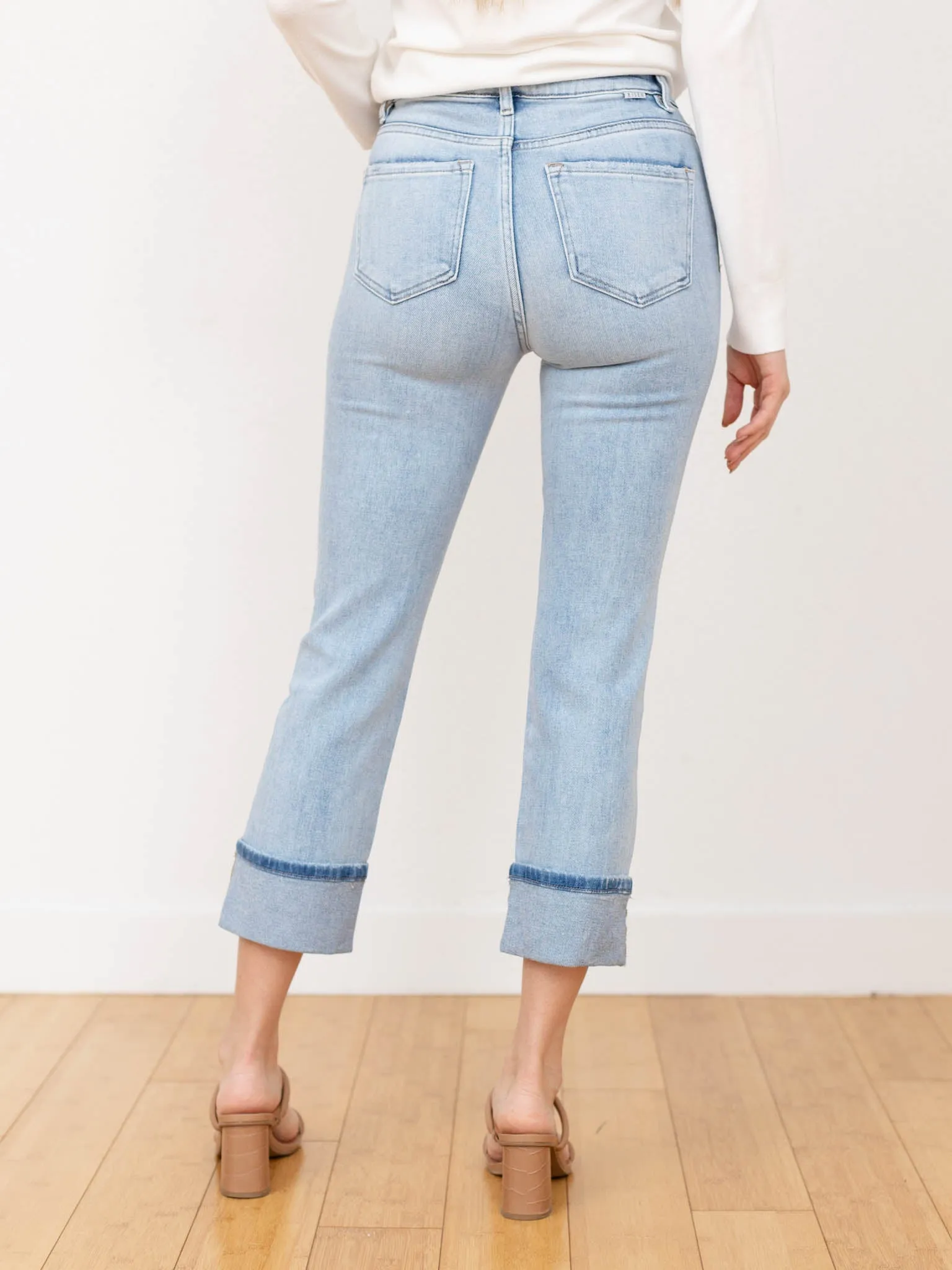 RISEN Light High Rise Ankle Straight Cuffed
