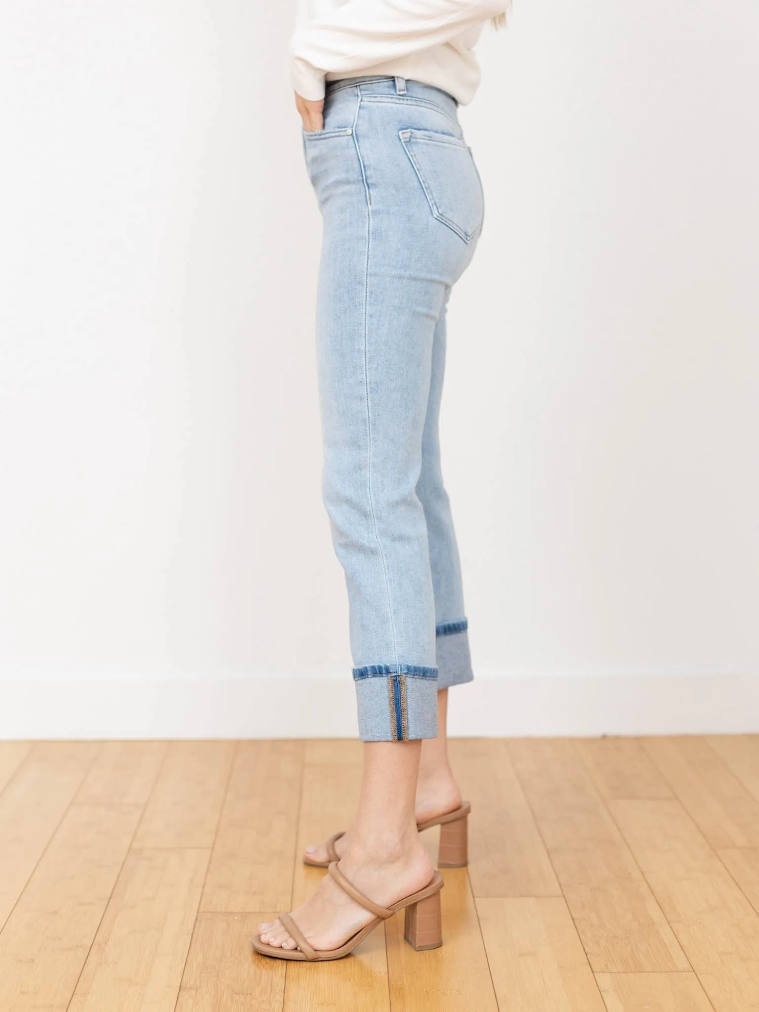 RISEN Light High Rise Ankle Straight Cuffed