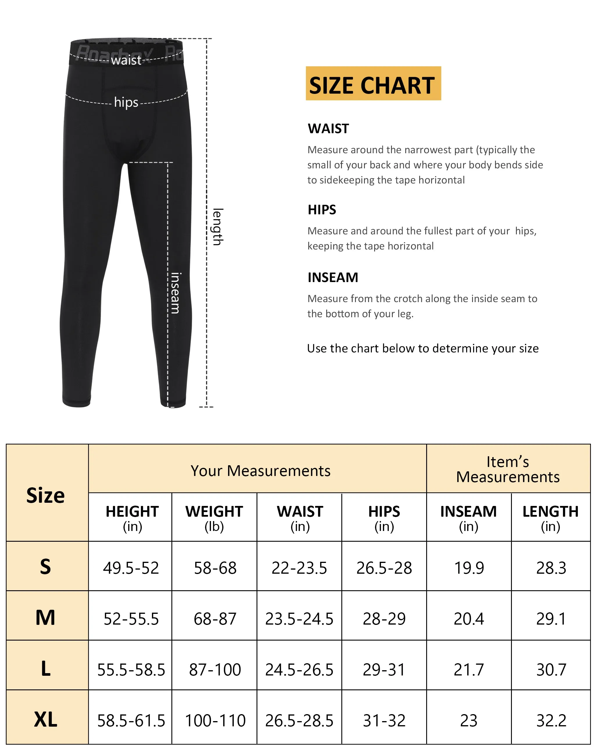 Roadbox Boys Thermal Compression Leggings 2 Pack - Youth Fleece Lined Base Layer Tights for Basketball Football Running