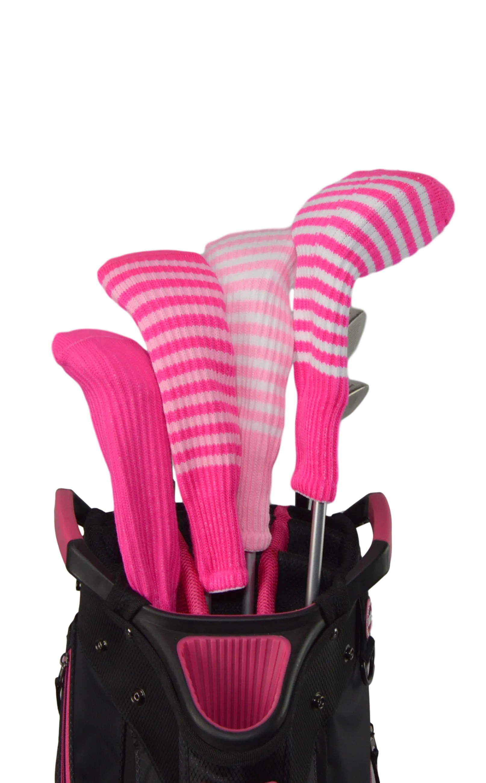 Ruby Pink and Light Blue Club Sock Golf Headcover