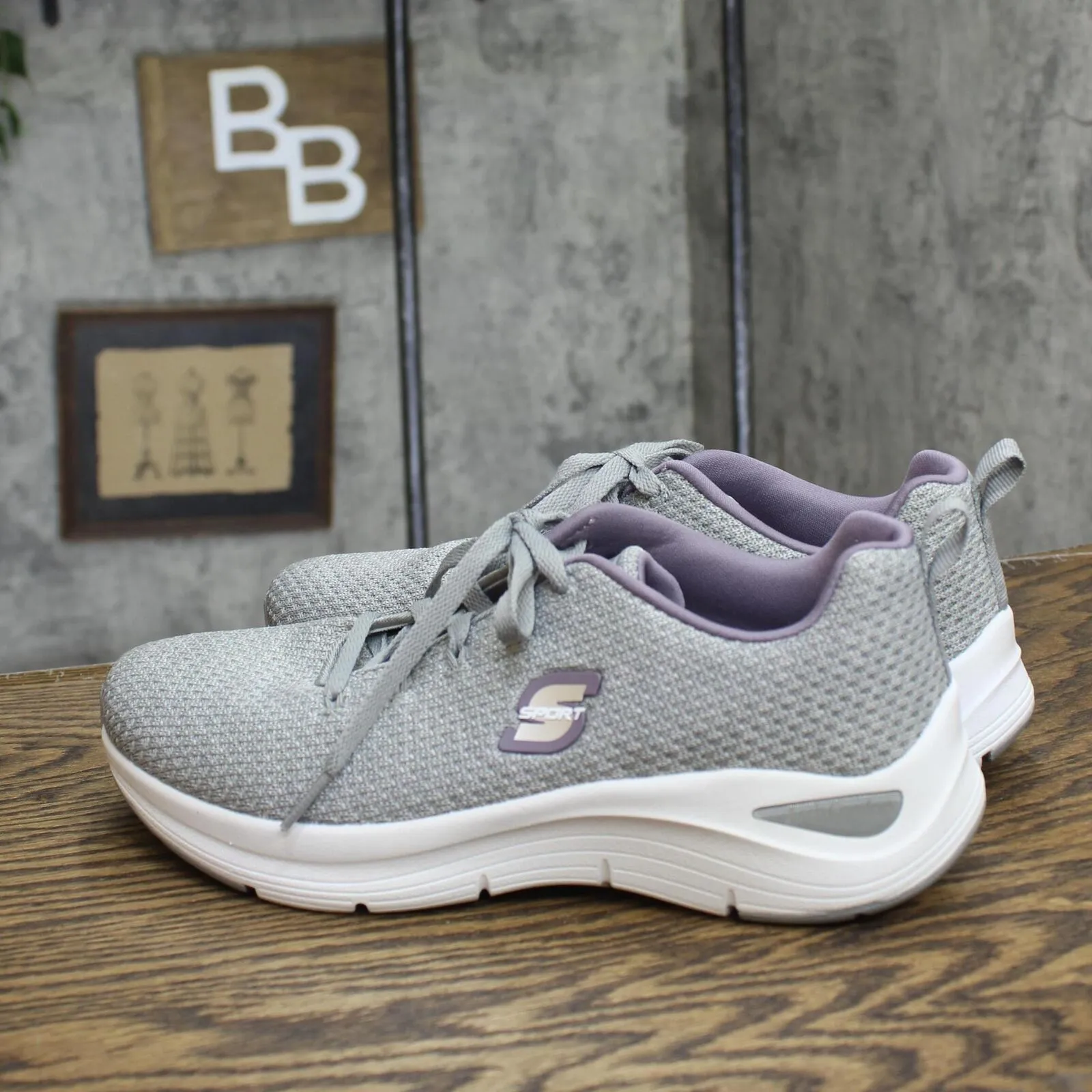 S Sport By Skechers Women's Kamaryn Lace Up Low Top Performance Sneakers Gray 8M