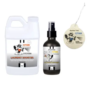 Sample Bundle - 1 Unscented Mini Laundry Booster, 1 Kitchen Odor Eliminator 4 oz (Sugar Cookie Fragrance)   1 Car Air Freshener