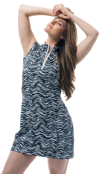 Sansoleil  Sleeveless Dress On Safari Black SPF 50
