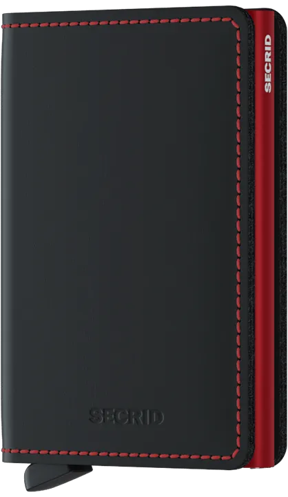 Secrid Slim Wallet - Matte Black-Red