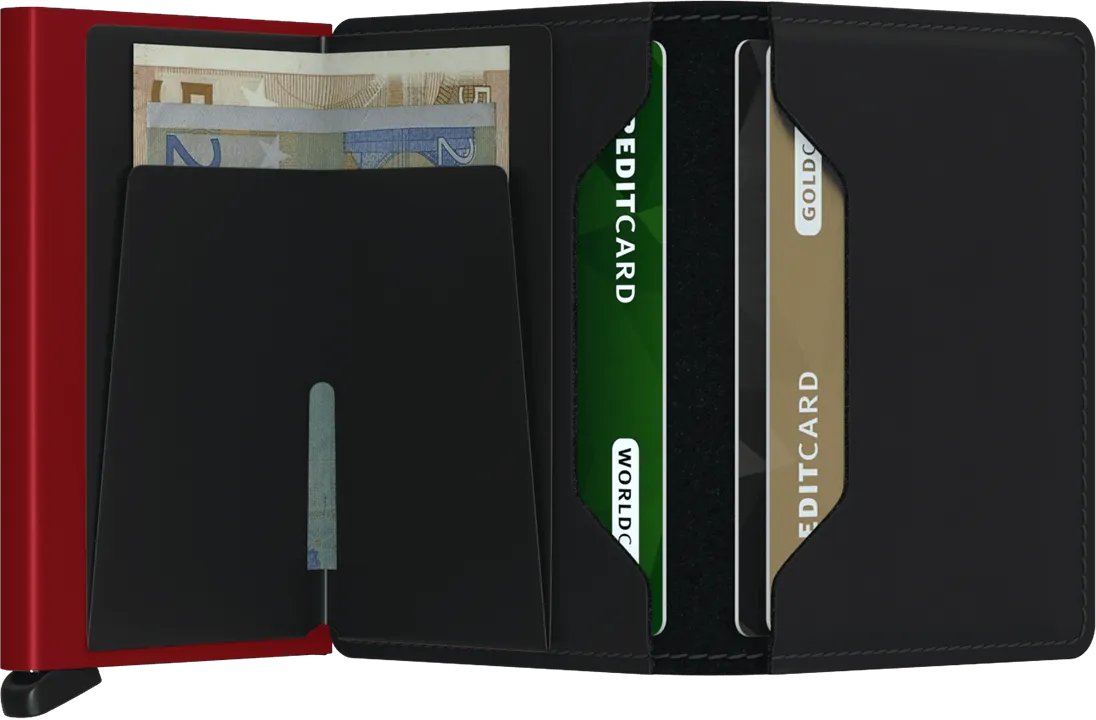 Secrid Slim Wallet - Matte Black-Red