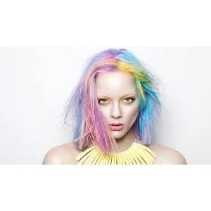 Short Bob Rainbow Wavy Curly Wig Women DragQueen Wigs