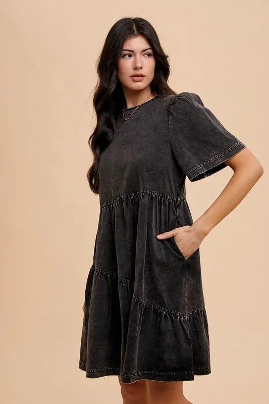 Short Sleeve Denim Dress