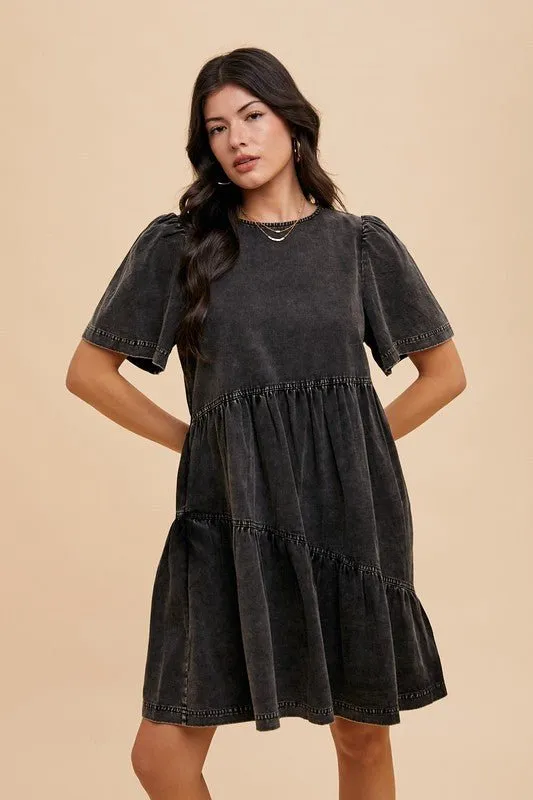 Short Sleeve Denim Dress