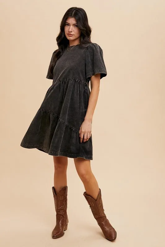 Short Sleeve Denim Dress