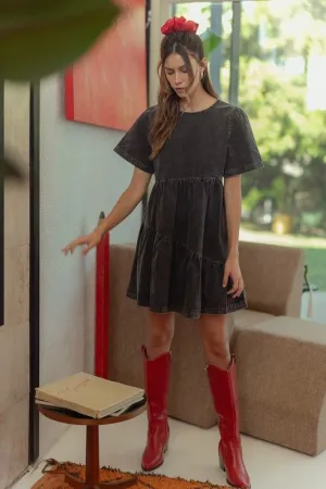 Short Sleeve Denim Dress