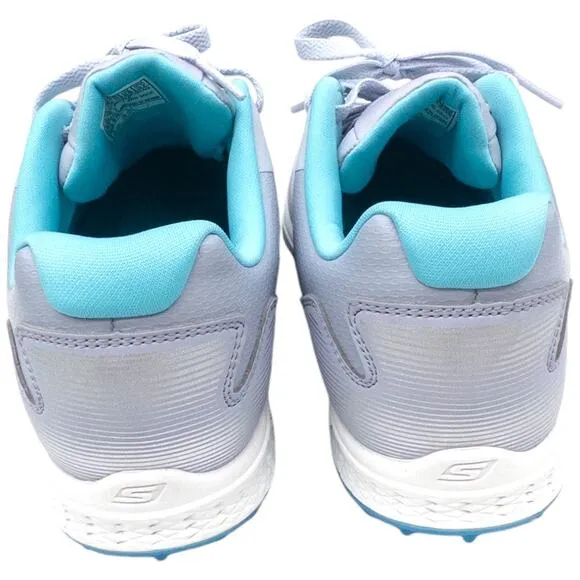 Skechers GO GOLF Spikeless TPU Outsole Golf Shoe Gray Aqua  Blue Women's 8