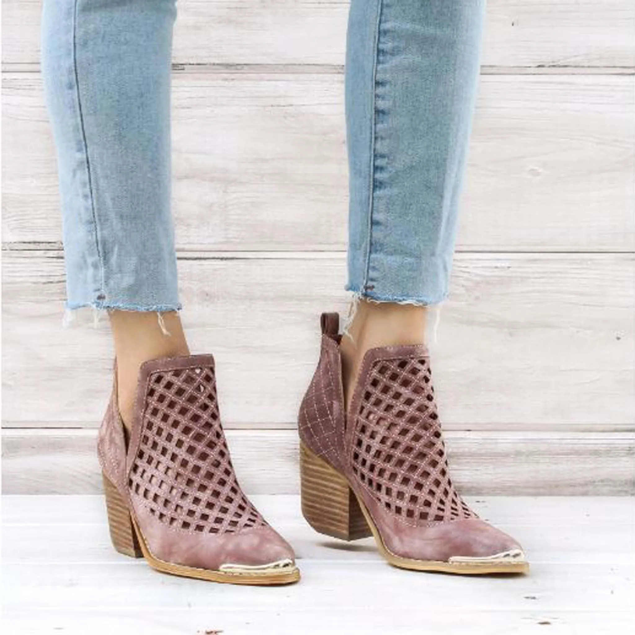 Smoke Lavender Booties
