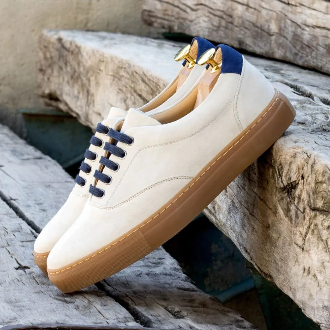 Sneakers Spinner en daim ivoire - Semelles Caramel