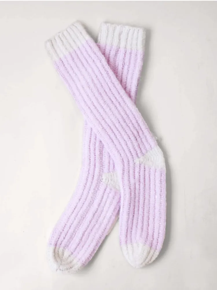 Snow Bunny Slipper Sock - Fawn/Lilac
